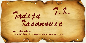 Tadija Kosanović vizit kartica